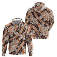 Puatou Tahiti Tiare Monstera Hoodie Polynesian Pattern Curve Style - Polynesian Pride
