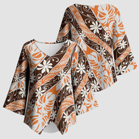 Puatou Tahiti Tiare Monstera Kimono Sleeve Blouse Polynesian Pattern Curve Style - Polynesian Pride