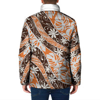 Puatou Tahiti Tiare Monstera Padded Jacket Polynesian Pattern Curve Style LT01 - Polynesian Pride