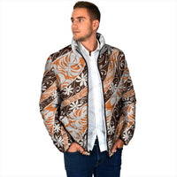 Puatou Tahiti Tiare Monstera Padded Jacket Polynesian Pattern Curve Style LT01 - Polynesian Pride