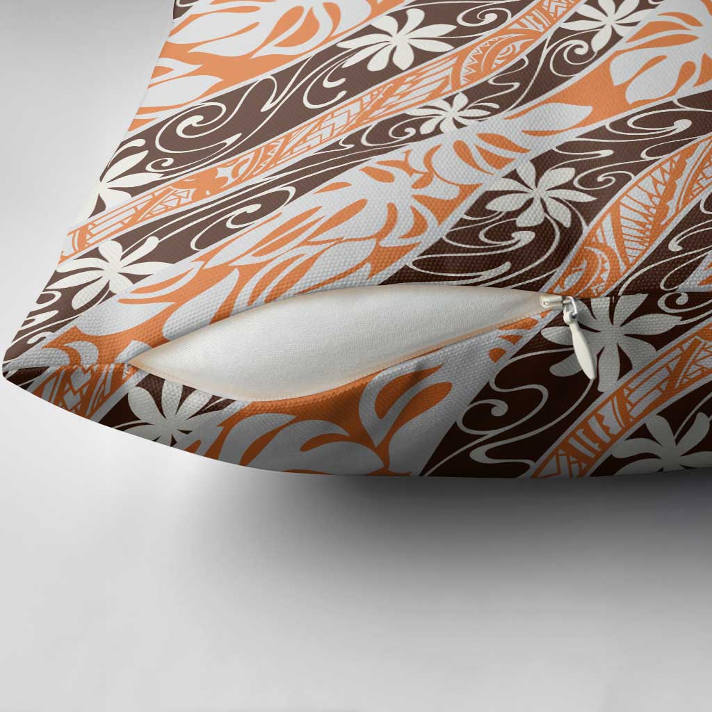 Puatou Tahiti Tiare Monstera Pillow Cover Polynesian Pattern Curve Style LT01 - Polynesian Pride