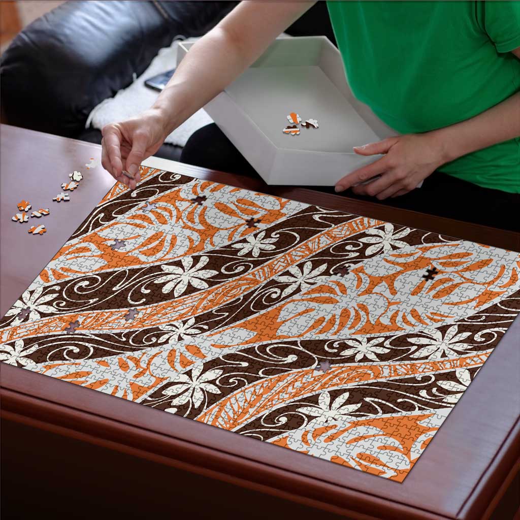 Puatou Tahiti Tiare Monstera Puzzle Polynesian Pattern Curve Style LT01 - Polynesian Pride