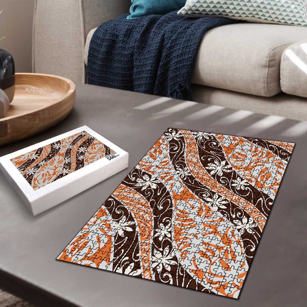 Puatou Tahiti Tiare Monstera Puzzle Polynesian Pattern Curve Style LT01 - Polynesian Pride