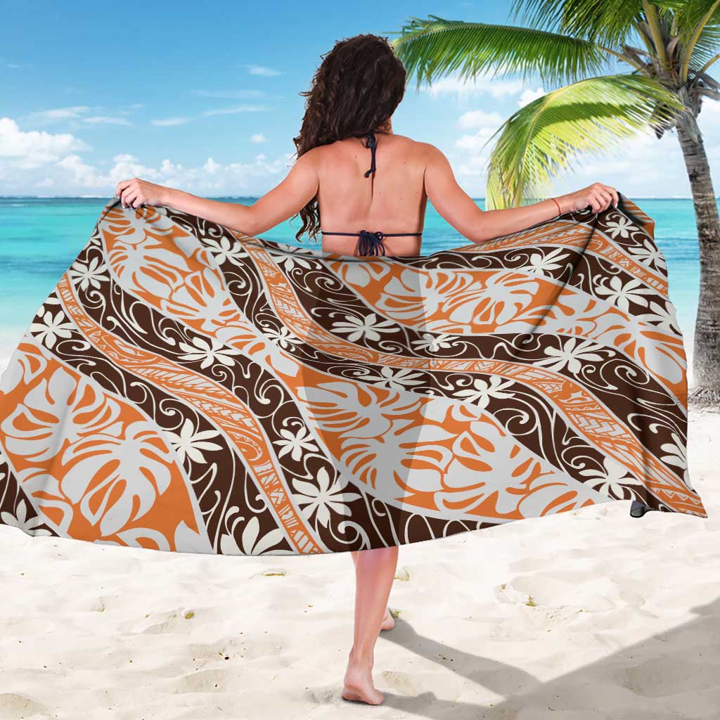 Puatou Tahiti Tiare Monstera Sarong Polynesian Pattern Curve Style LT01 - Polynesian Pride