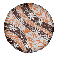 Puatou Tahiti Tiare Monstera Spare Tire Cover Polynesian Pattern Curve Style - Polynesian Pride