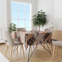 Puatou Tahiti Tiare Monstera Tablecloth Polynesian Pattern Curve Style - Polynesian Pride