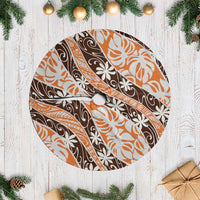 Puatou Tahiti Tiare Monstera Tree Skirt Polynesian Pattern Curve Style - Polynesian Pride