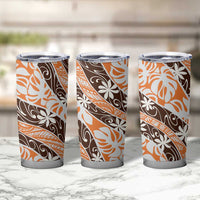 Puatou Tahiti Tiare Monstera Tumbler Cup Polynesian Pattern Curve Style - Polynesian Pride