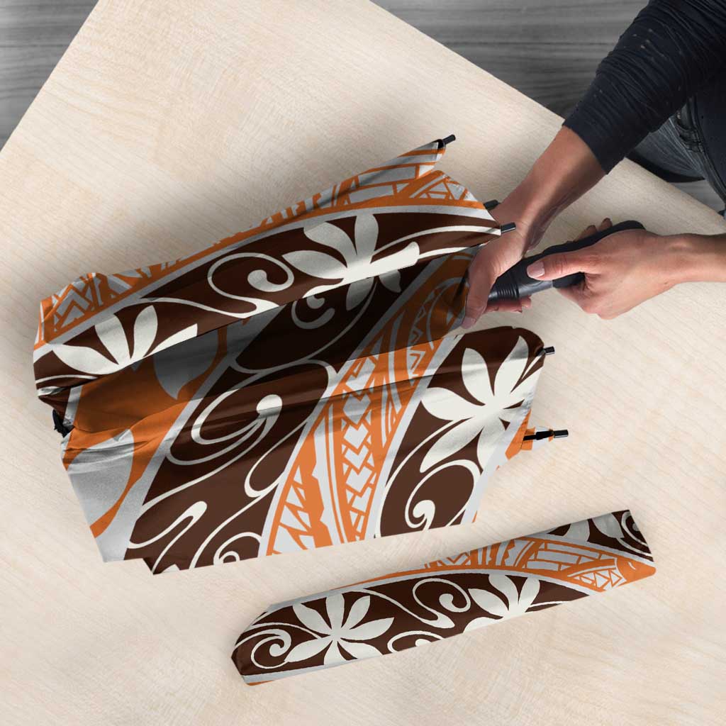 Puatou Tahiti Tiare Monstera Umbrella Polynesian Pattern Curve Style - Polynesian Pride