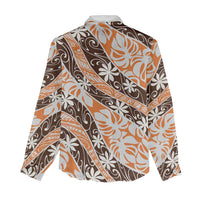 Puatou Tahiti Tiare Monstera Women Casual Shirt Polynesian Pattern Curve Style LT01 - Polynesian Pride