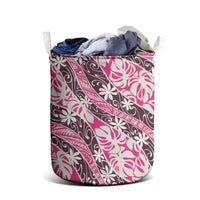 Tarona Tahiti Tiare Monstera Laundry Basket Polynesian Pattern Curve Style LT01 - Polynesian Pride