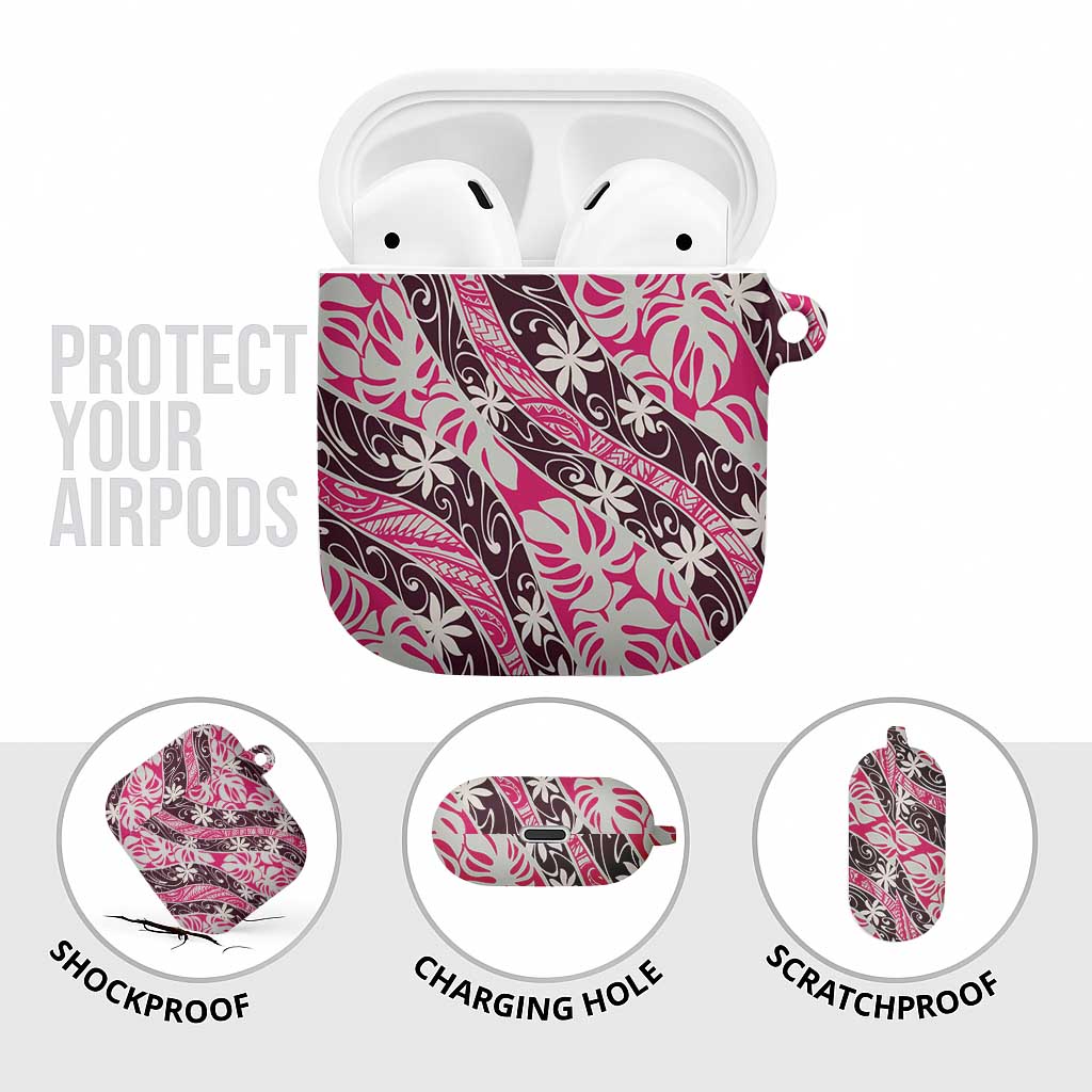 Tarona Tahiti Tiare Monstera AirPods Case Polynesian Pattern Curve Style - Polynesian Pride