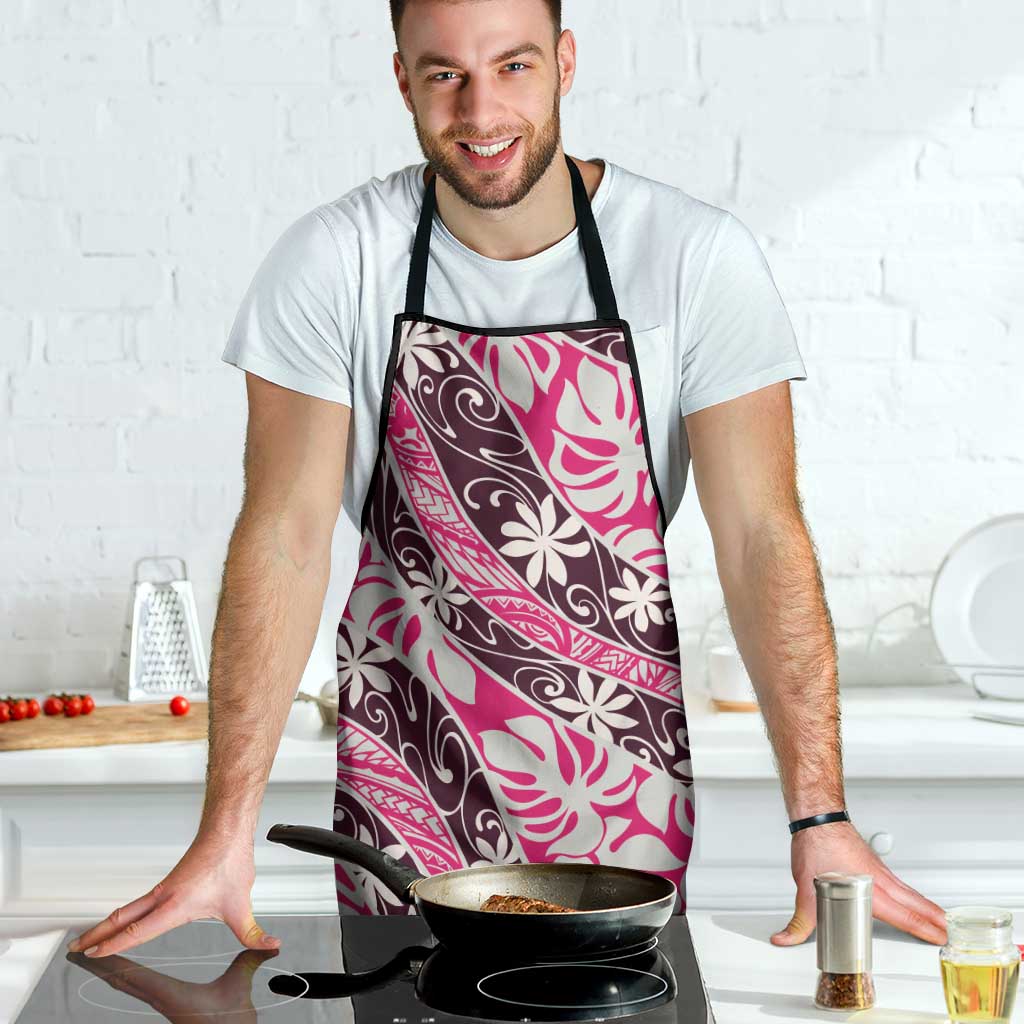 Tarona Tahiti Tiare Monstera Apron Polynesian Pattern Curve Style - Polynesian Pride