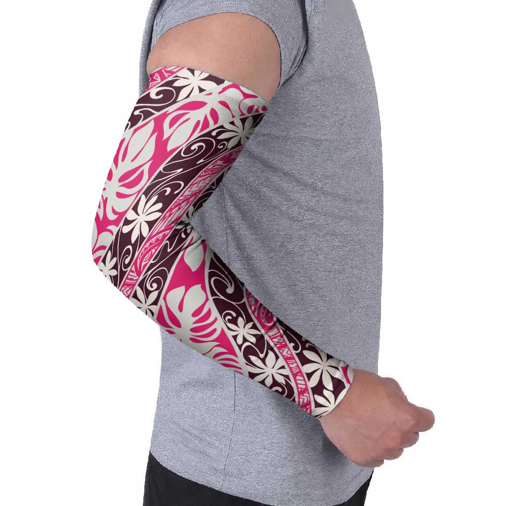 Tarona Tahiti Tiare Monstera Arm Sleeves Polynesian Pattern Curve Style LT01 - Polynesian Pride