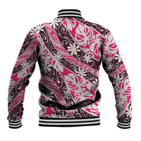 Tarona Tahiti Tiare Monstera Baseball Jacket Polynesian Pattern Curve Style LT01 - Polynesian Pride