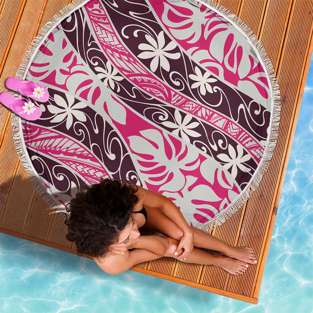 Tarona Tahiti Tiare Monstera Beach Blanket Polynesian Pattern Curve Style LT01 - Polynesian Pride