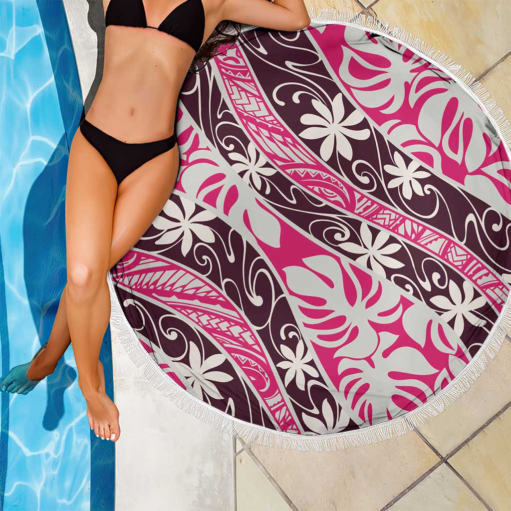 Tarona Tahiti Tiare Monstera Beach Blanket Polynesian Pattern Curve Style LT01 - Polynesian Pride