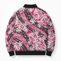 Tarona Tahiti Tiare Monstera Bomber Puffer Jacket Polynesian Pattern Curve Style LT01 - Polynesian Pride