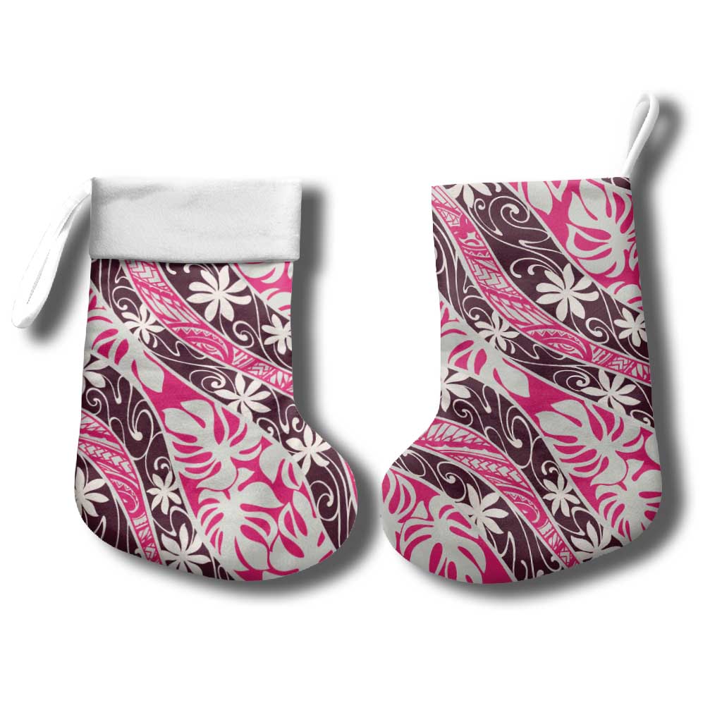 Tarona Tahiti Tiare Monstera Christmas Stocking Polynesian Pattern Curve Style LT01 - Polynesian Pride