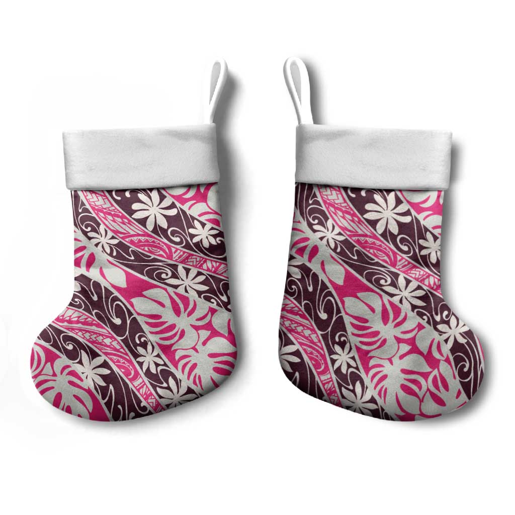 Tarona Tahiti Tiare Monstera Christmas Stocking Polynesian Pattern Curve Style LT01 - Polynesian Pride