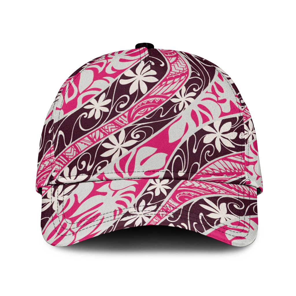 Tarona Tahiti Tiare Monstera Classic Cap Polynesian Pattern Curve Style - Polynesian Pride