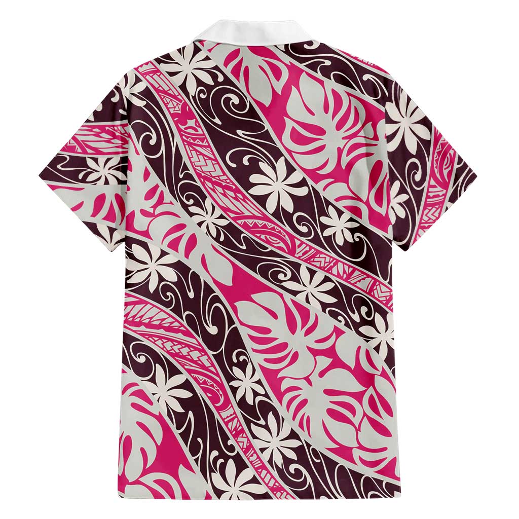 Tarona Tahiti Tiare Monstera Family Matching Puletasi and Hawaiian Shirt Polynesian Pattern Curve Style LT01 - Polynesian Pride