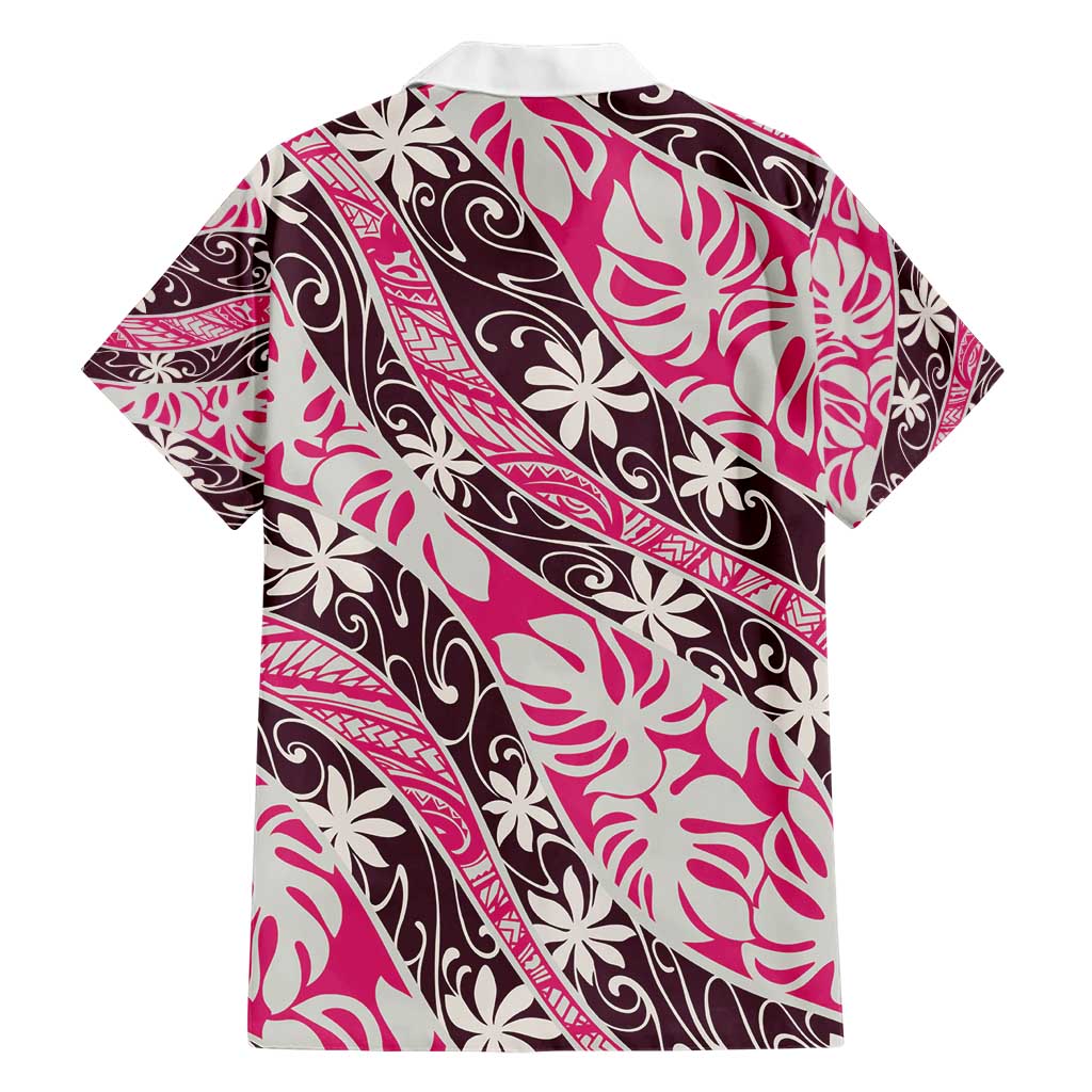 Tarona Tahiti Tiare Monstera Hawaiian Shirt Polynesian Pattern Curve Style - Polynesian Pride