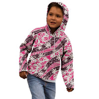 Tarona Tahiti Tiare Monstera Kid Hoodie Polynesian Pattern Curve Style - Polynesian Pride