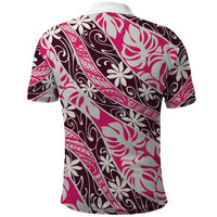 Tarona Tahiti Tiare Monstera Polo Shirt Polynesian Pattern Curve Style - Polynesian Pride