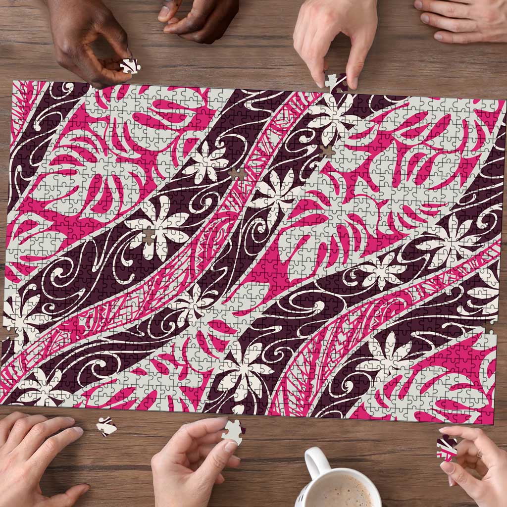 Tarona Tahiti Tiare Monstera Puzzle Polynesian Pattern Curve Style LT01 - Polynesian Pride
