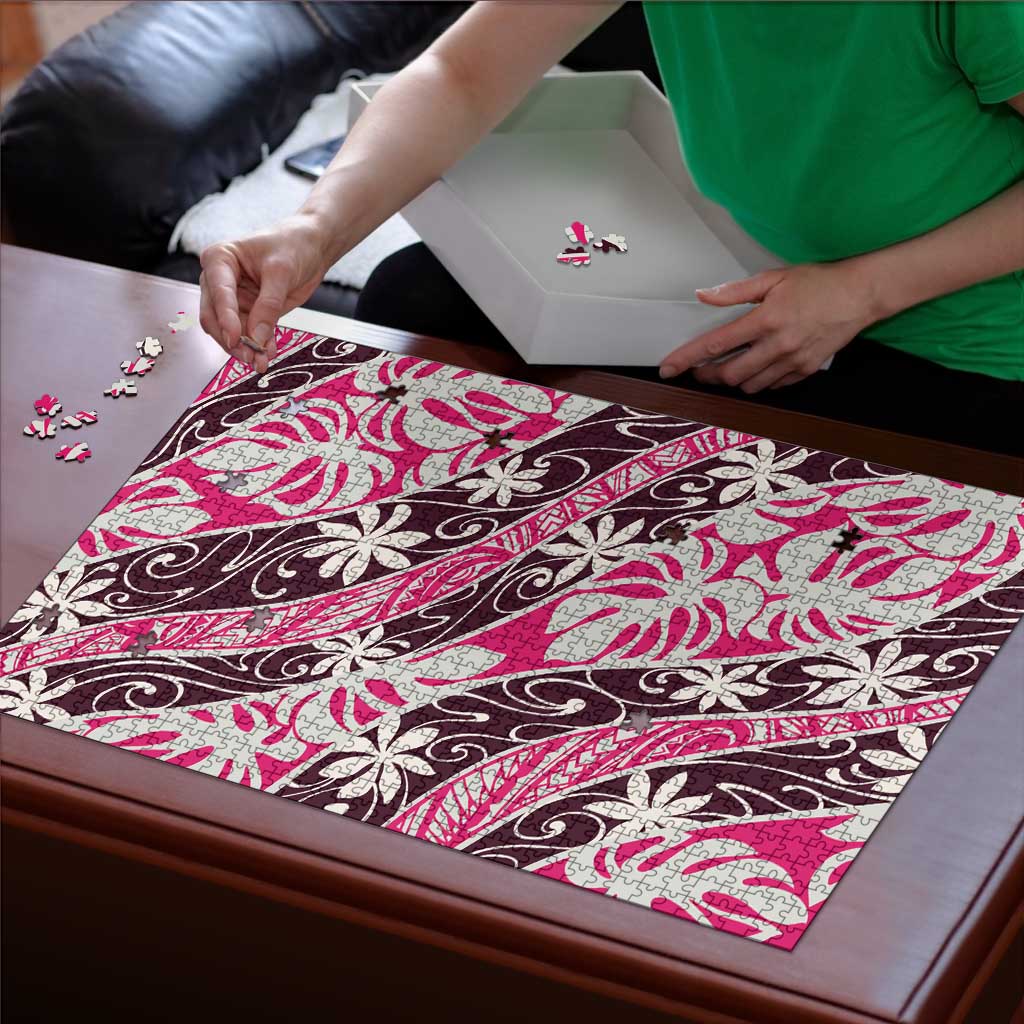 Tarona Tahiti Tiare Monstera Puzzle Polynesian Pattern Curve Style LT01 - Polynesian Pride