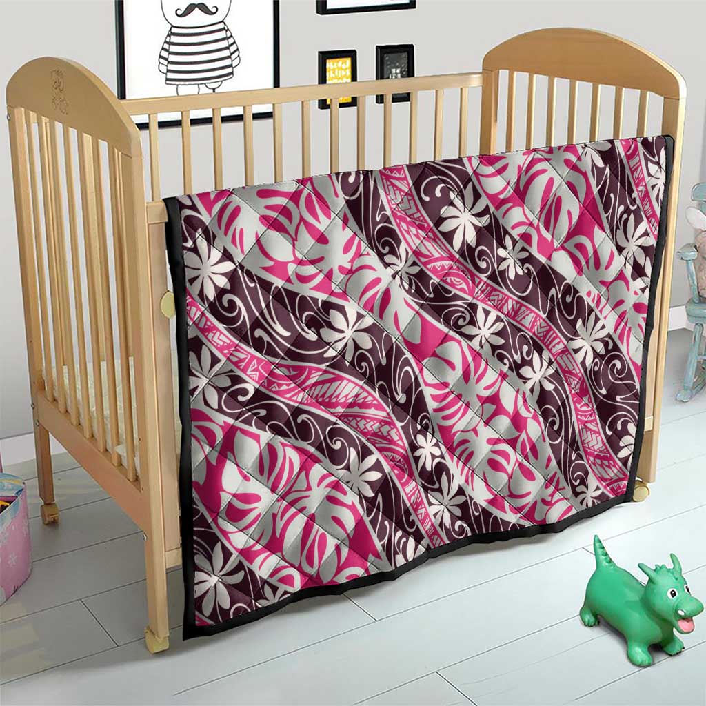 Tarona Tahiti Tiare Monstera Quilt Polynesian Pattern Curve Style - Polynesian Pride