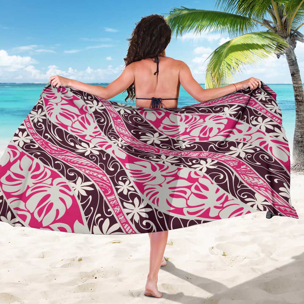 Tarona Tahiti Tiare Monstera Sarong Polynesian Pattern Curve Style LT01 - Polynesian Pride