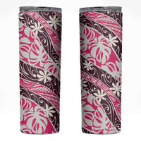 Tarona Tahiti Tiare Monstera Skinny Tumbler Polynesian Pattern Curve Style - Polynesian Pride