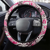 Tarona Tahiti Tiare Monstera Steering Wheel Cover Polynesian Pattern Curve Style - Polynesian Pride