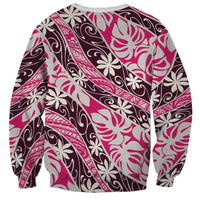 Tarona Tahiti Tiare Monstera Sweatshirt Polynesian Pattern Curve Style LT01 - Polynesian Pride