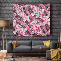 Tarona Tahiti Tiare Monstera Tapestry Polynesian Pattern Curve Style LT01 Pink - Polynesian Pride
