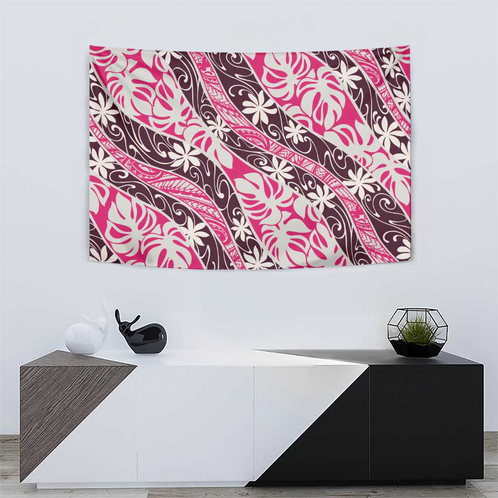 Tarona Tahiti Tiare Monstera Tapestry Polynesian Pattern Curve Style LT01 - Polynesian Pride