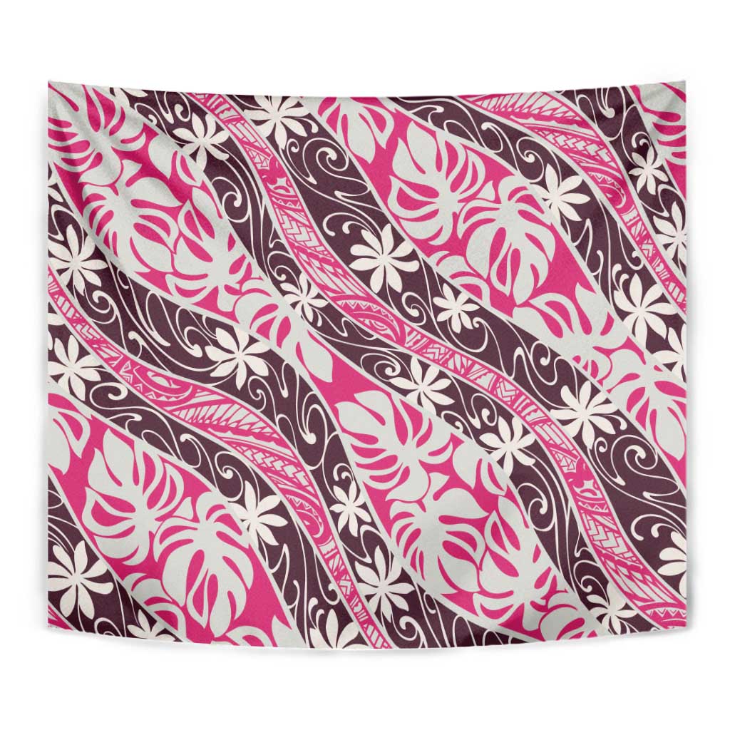 Tarona Tahiti Tiare Monstera Tapestry Polynesian Pattern Curve Style LT01 - Polynesian Pride
