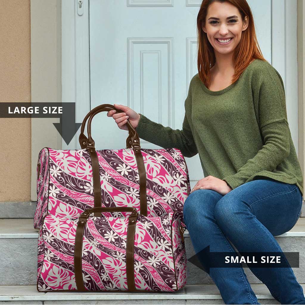Tarona Tahiti Tiare Monstera Travel Bag Polynesian Pattern Curve Style - Polynesian Pride
