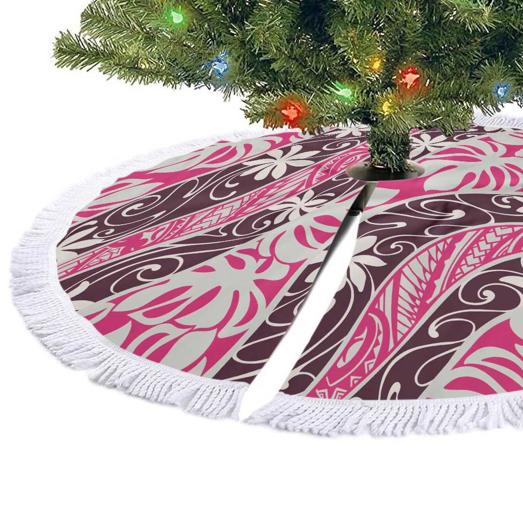 Tarona Tahiti Tiare Monstera Tree Skirt Polynesian Pattern Curve Style LT01 - Polynesian Pride