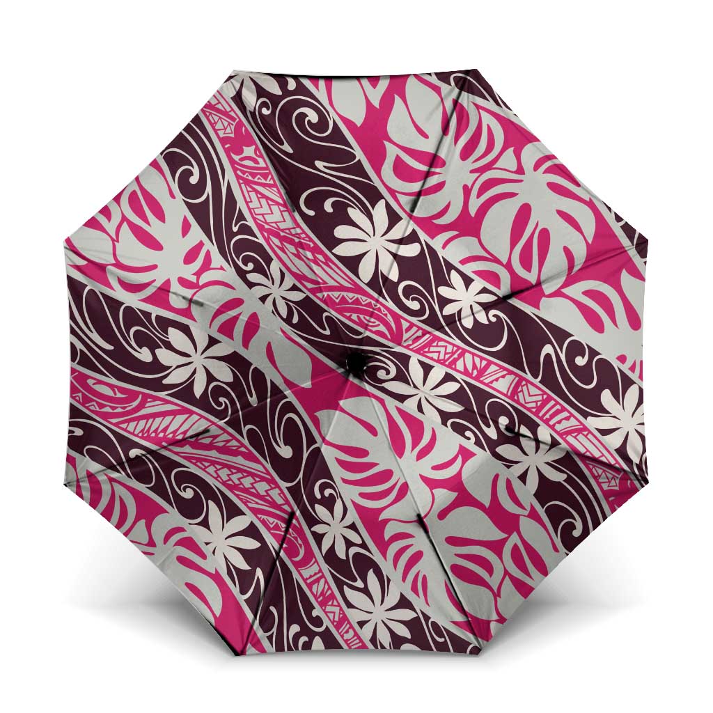 Tarona Tahiti Tiare Monstera Umbrella Polynesian Pattern Curve Style - Polynesian Pride