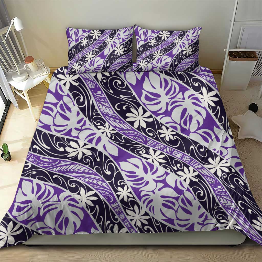 Vareau Tahiti Tiare Monstera Bedding Set Polynesian Pattern Curve Style LT01 - Polynesian Pride
