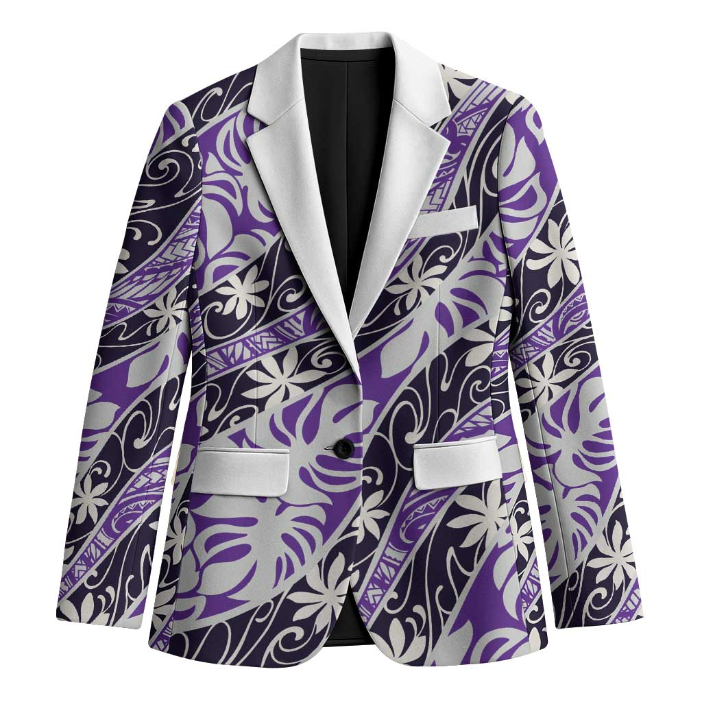 Vareau Tahiti Tiare Monstera Blazer Polynesian Pattern Curve Style - Polynesian Pride