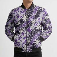 Vareau Tahiti Tiare Monstera Bomber Puffer Jacket Polynesian Pattern Curve Style LT01 - Polynesian Pride