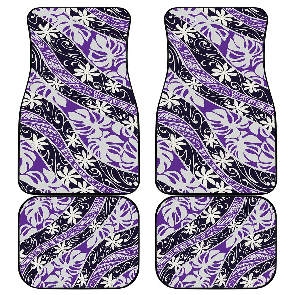 Vareau Tahiti Tiare Monstera Car Mats Polynesian Pattern Curve Style - Polynesian Pride