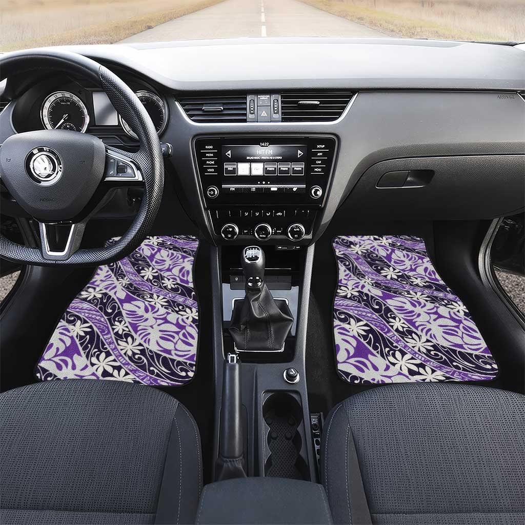 Vareau Tahiti Tiare Monstera Car Mats Polynesian Pattern Curve Style - Polynesian Pride