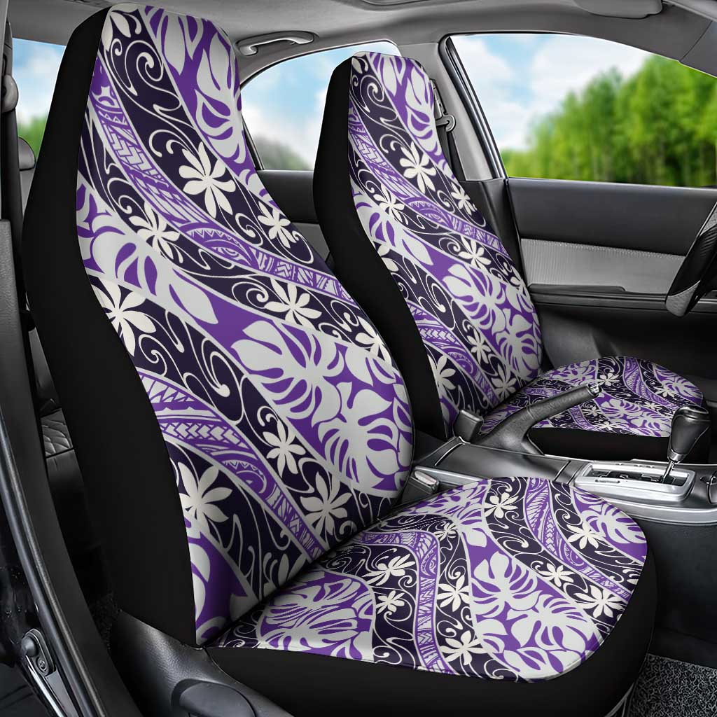 Vareau Tahiti Tiare Monstera Car Seat Cover Polynesian Pattern Curve Style - Polynesian Pride