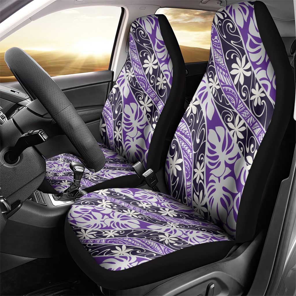 Vareau Tahiti Tiare Monstera Car Seat Cover Polynesian Pattern Curve Style - Polynesian Pride