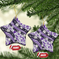 Vareau Tahiti Tiare Monstera Ceramic Ornament Polynesian Pattern Curve Style - Polynesian Pride